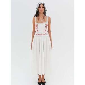 For Love & Lemons Jolene Embroidered Midi Dress Size XLXL / White